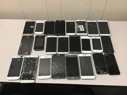 24 Cellphones possibly locked, no chargers, some damage Samsung, iphone,