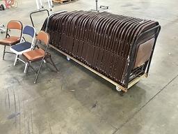 Cart with 50 folding chairs