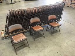 Cart with 54 folding chairs