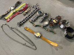 Assorted jewelry, watches