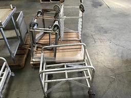 Pallet with metal carts, pallet with metal table and metal stand