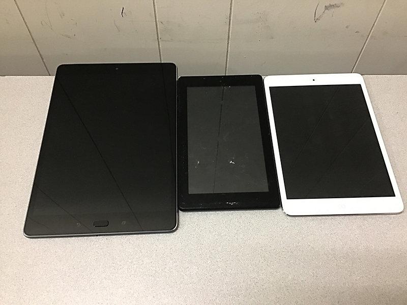 Tablets (Possibly locked Possibly locked, no chargers, some damage