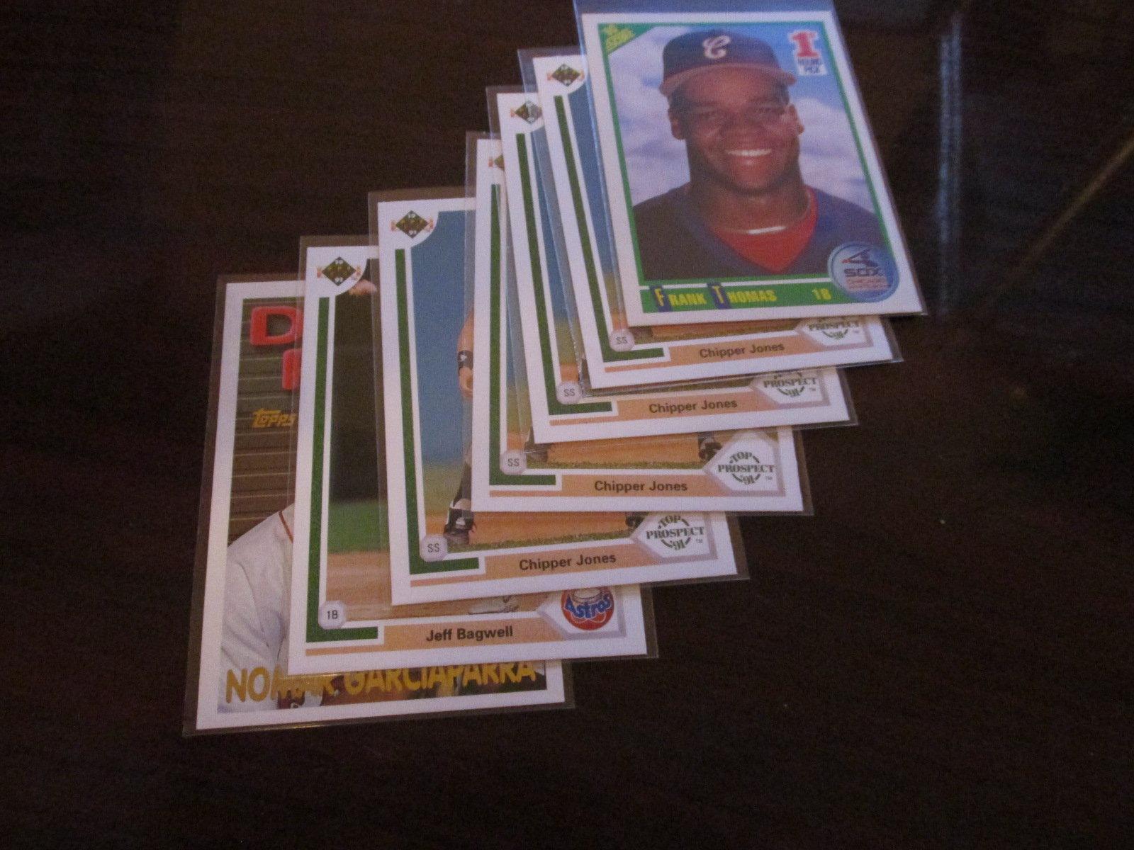 MLB HOF'ER'S AND GREATS ROOKIE CARD LOT OF 7. CHIPPER, THOMAS AND MORE