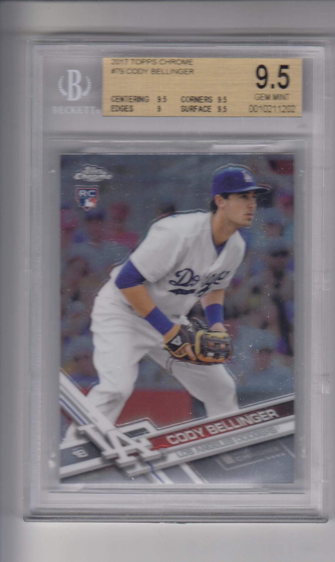 CODY BELLINGER 2017 TOPPS CHORME ROOKIE CARD / BECKETT GRADED