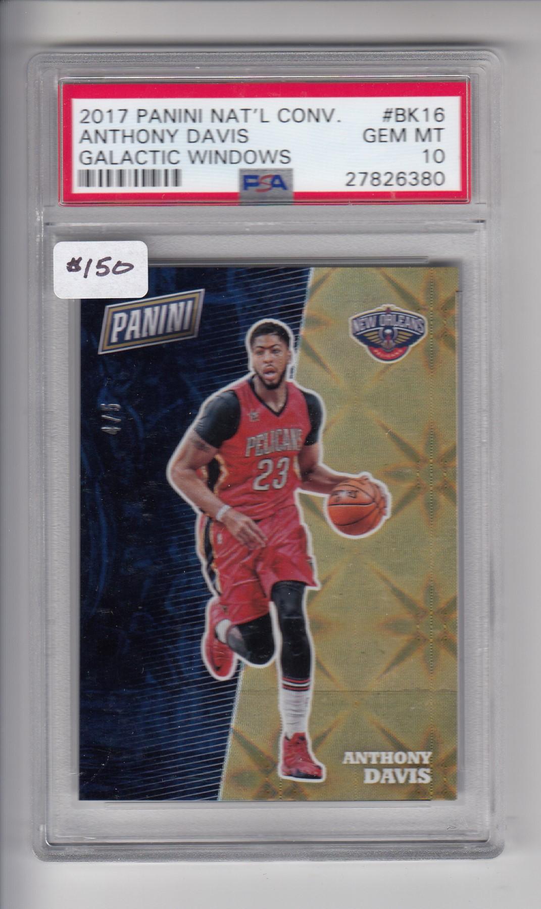 ANTHONY DAVIS 2017 PANINI NATIONAL  GALACTIC WINDOWS REFRACTOR / PSA GRADED