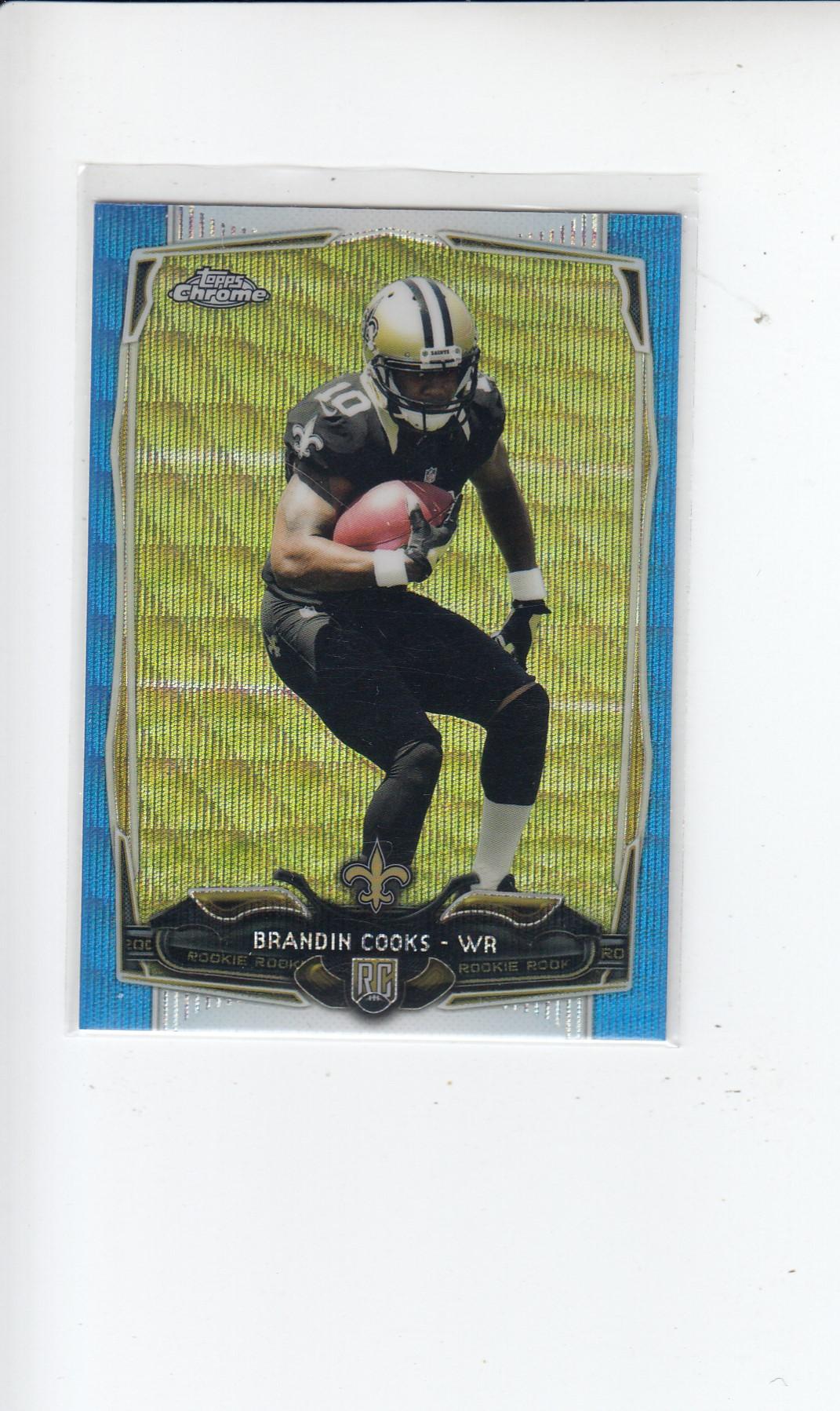 BRANDIN COOKS 2014 TOPPS CHROME BLUE WAVE REFRACTOR ROOKIE CARD