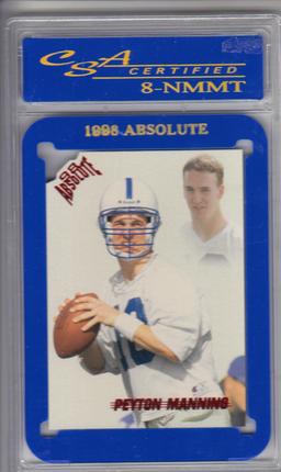 PEYTON MANNING 1998 ABSOLUTE RED DIE CUT ROOKIE CARD / GRADED