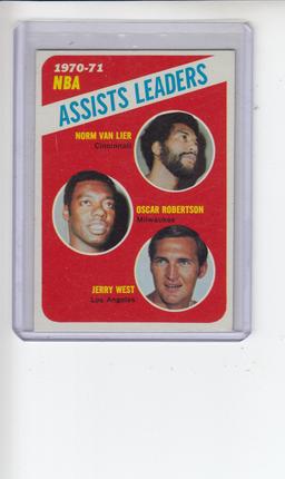 OSCAR ROBERTSON JERRY WEST VAN LIER 1971-72 TOPPS LEADERS