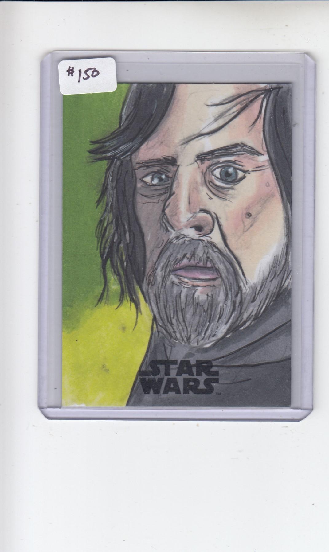 LUKE SKYWALKER 2018 TOPPS STAR WARS THE LAST JEDI SKETCH CARD BY ARTIST REES FINLAY. TRUE 1/1