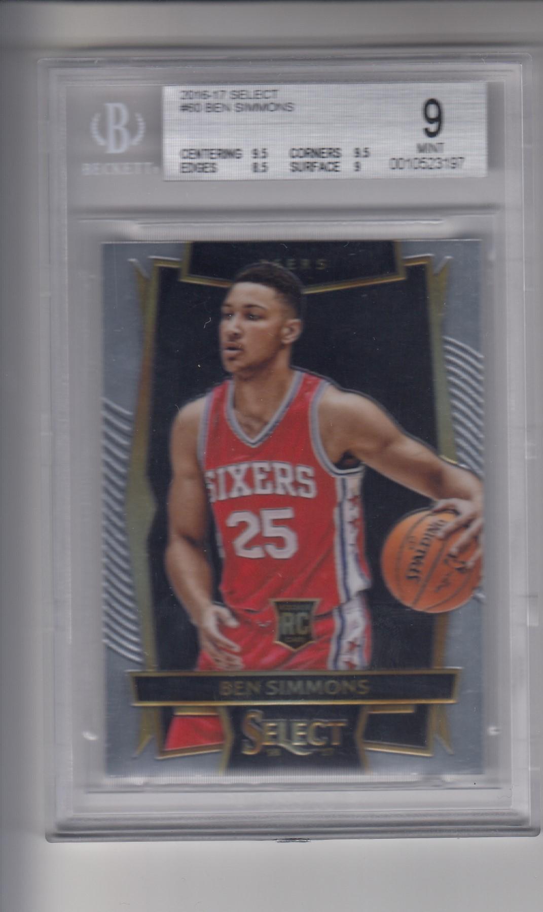 BEN SIMMONS 2016-17 PANINI SELECT ROOKIE CARD. BECKETT GRADED