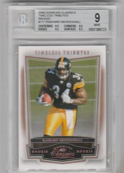 RASHARD MENDENHALL 2008 DONRUSS CLASSICS TIMELESS TRIBUTES ROOKIE CARD #177 / GRADED