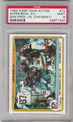 1982 FLEER TEAM ACTION SUPER BOWL XVI SF VS CINCINNATI CARD #72 / GRADED