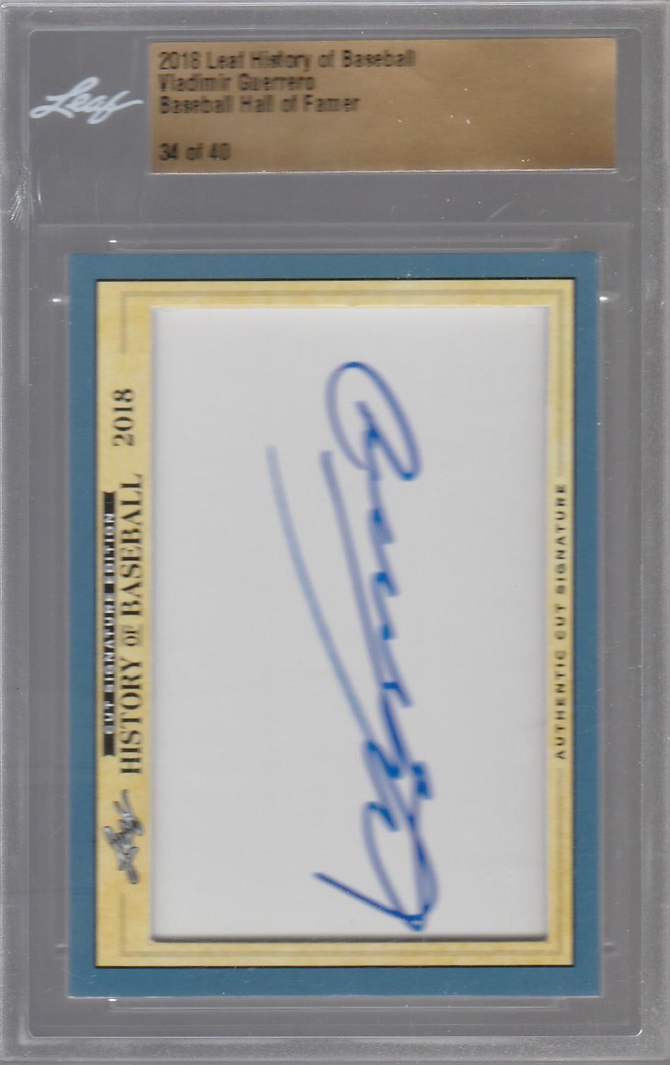 VLADIMIR GUERRERO 2018 LEAF HISTORY OF BASEBALL AUTOGRAPH