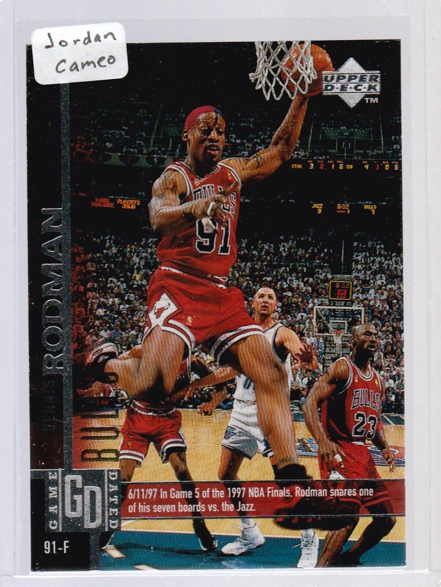 DENNIS RODMANN 1997/98 UPPER DECK CARD #198 MICHAEL JORDAN CAMEO