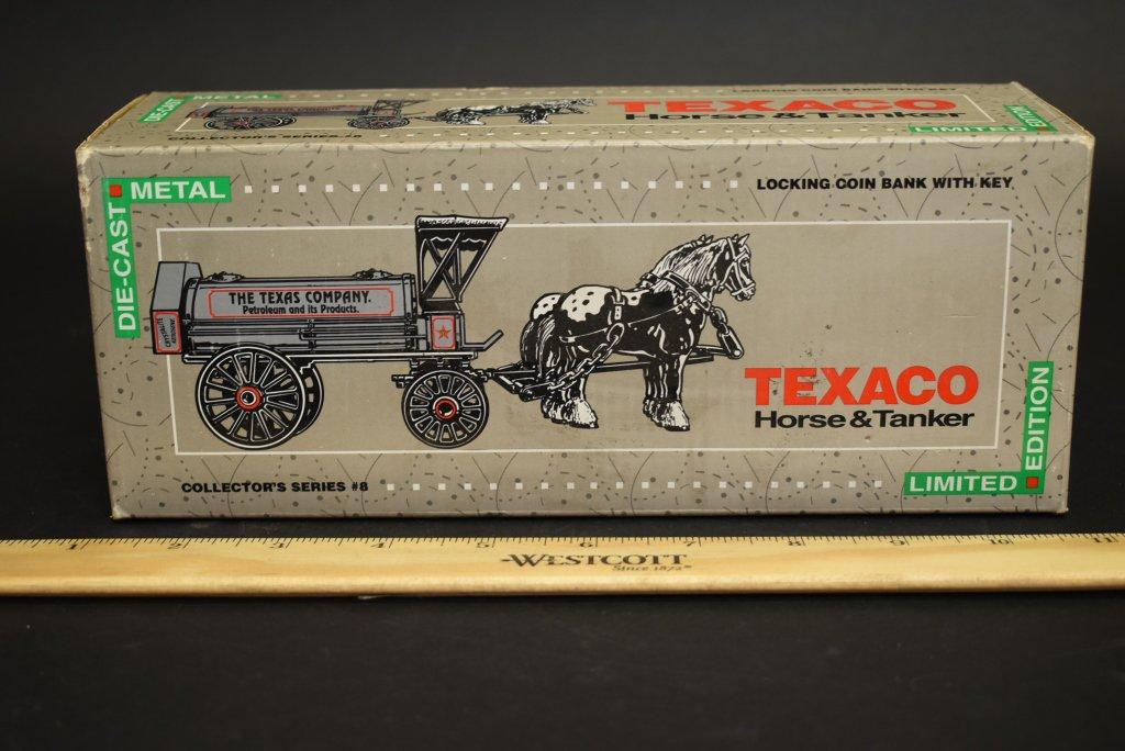 Vintage Die Cast Ertl Texaco Horse And Tanker Bank