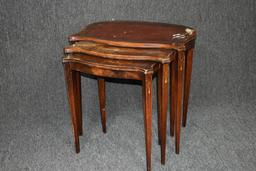 Leather Top Nest Of Three Tables