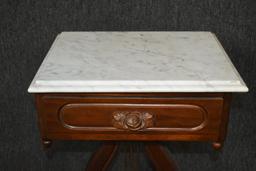 Antique Marble Top Harp Table