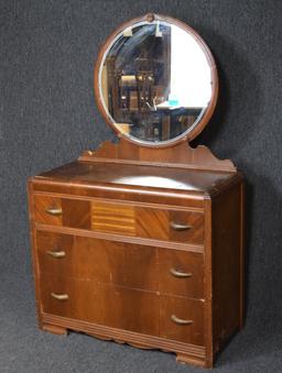 Art Deco Waterfall Dresser With Mirror