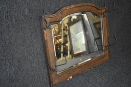 Antique Oak Hall Mirror