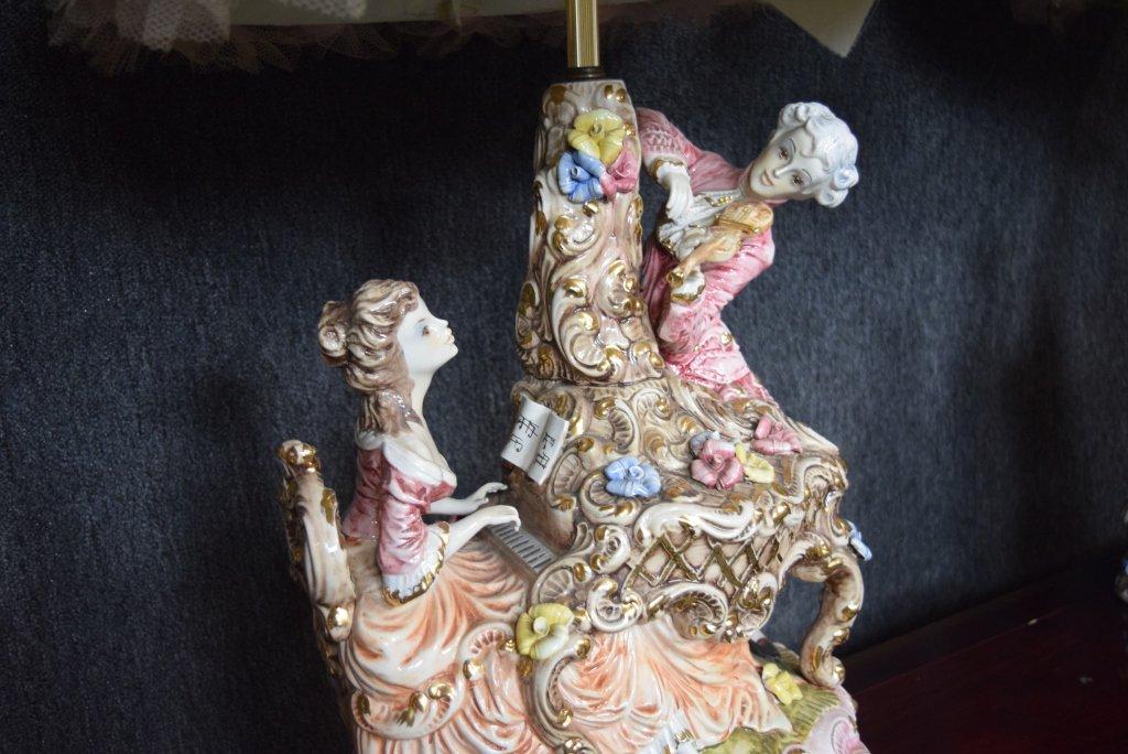 2 Italian Hand Painted Porcelain Table Lamps