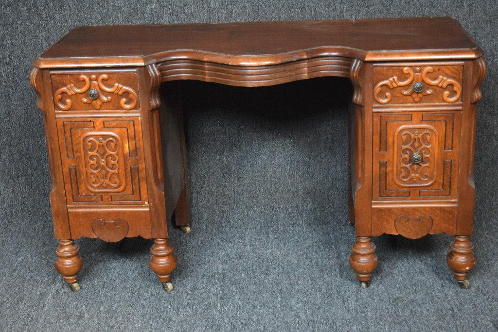 Vintage Double Pedestal Writing Desk