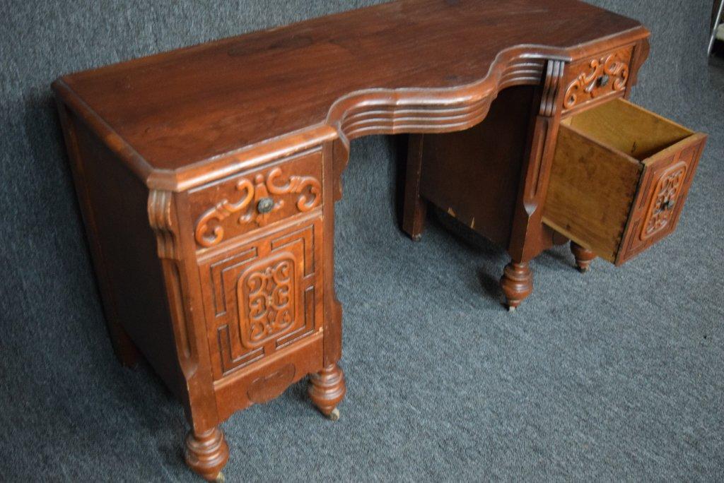 Vintage Double Pedestal Writing Desk
