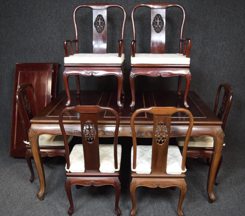 Oriental Style Dinning Room Table With 6 Chairs