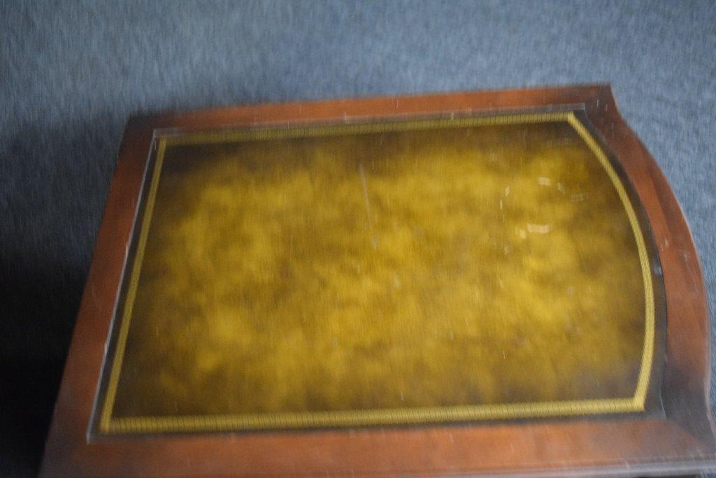 Vintage Leather Top End Table