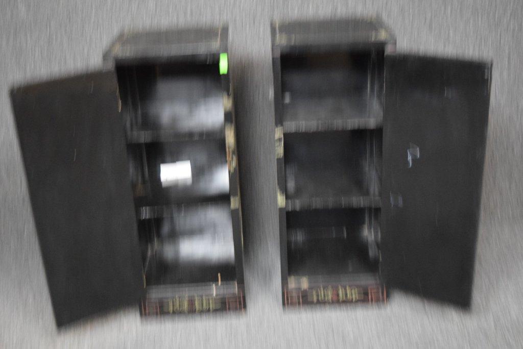 2 Black Laquer And Mother Of Pearl Cabinets