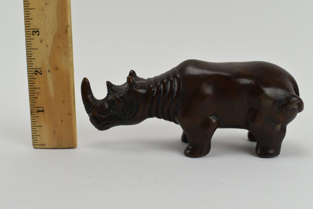 Hand Carved Rhinoceros Sculpture