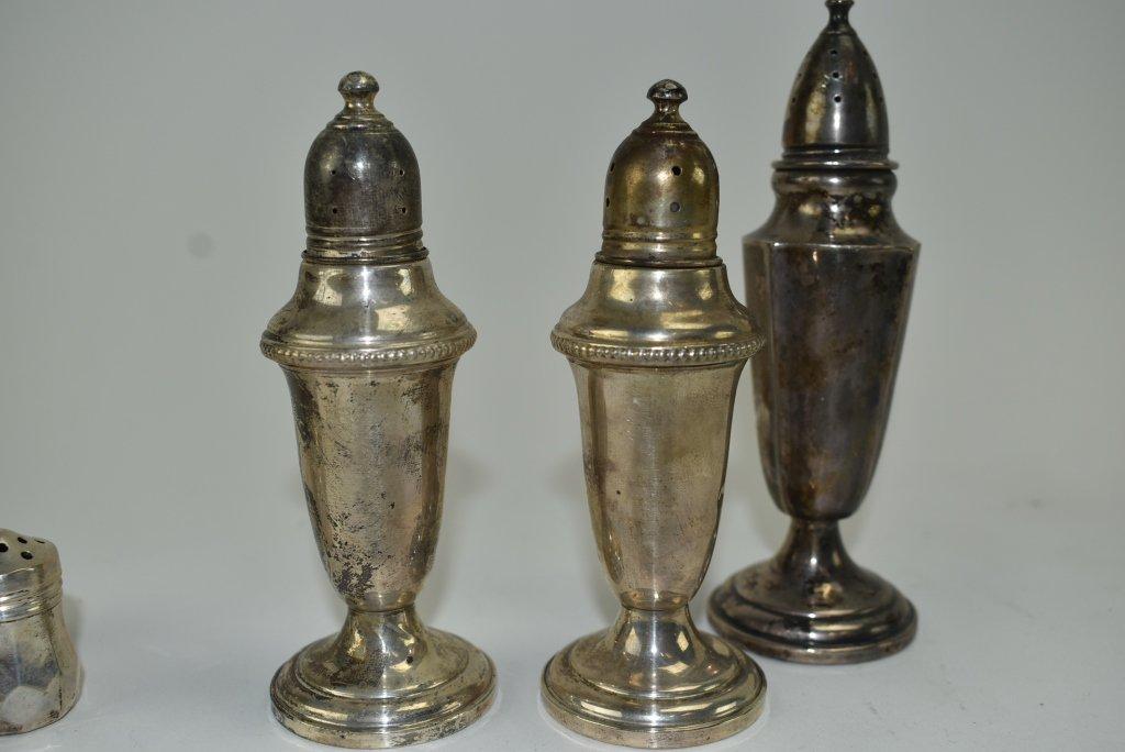 Collection Of Sterling Silver Vintage Shakers