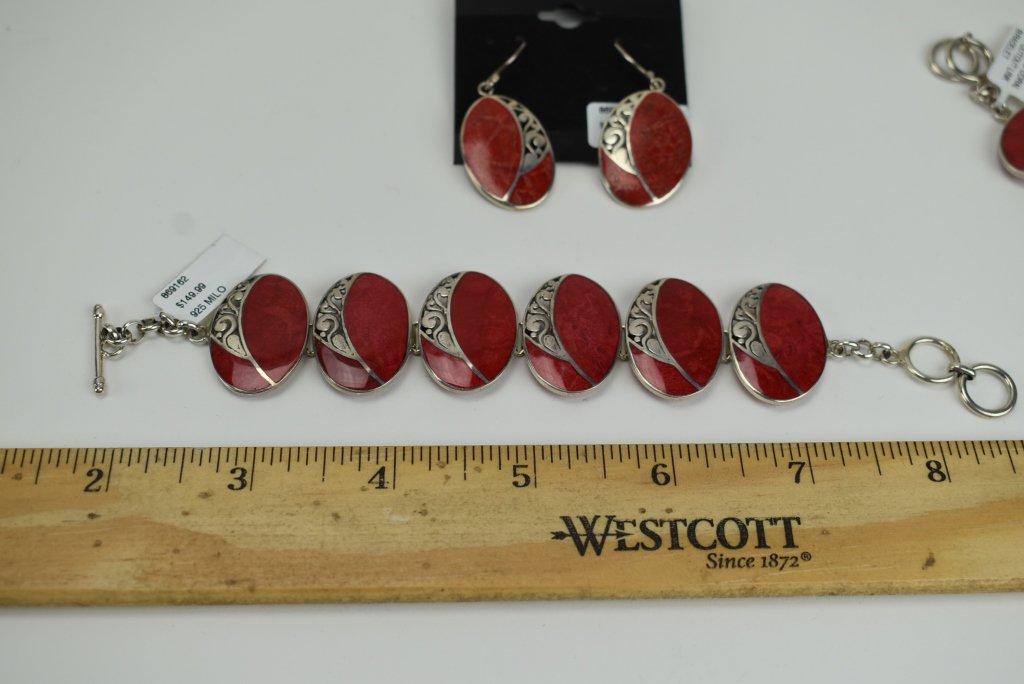 .925 Sterling Silver Bracelets And Ear Ring Set