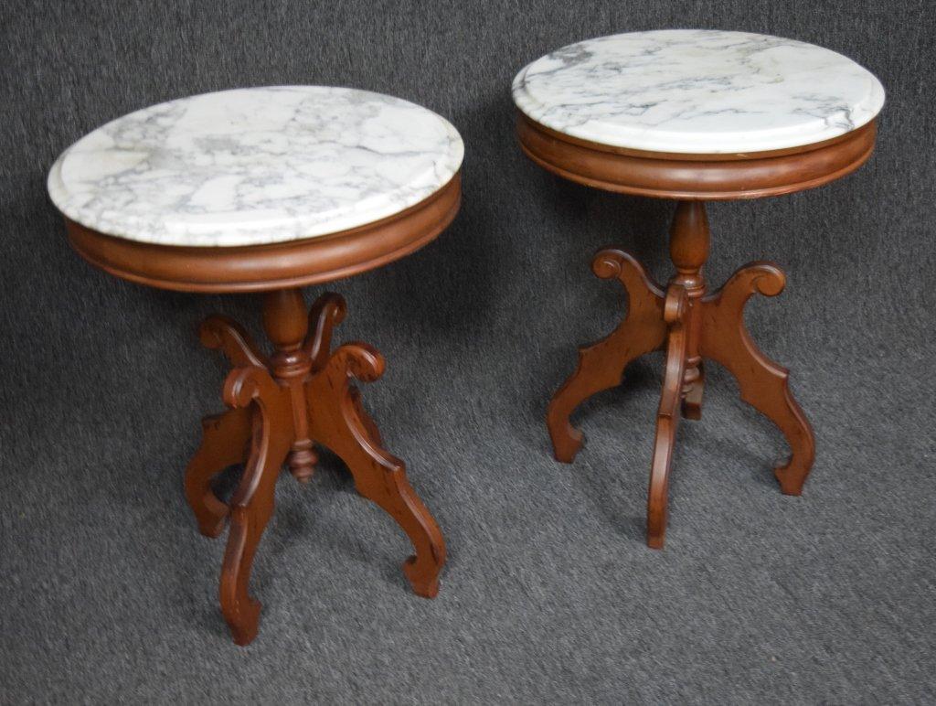 2 Antique Marble Top Tables