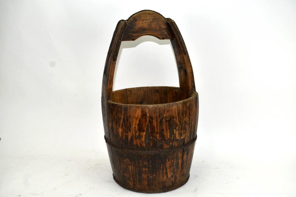 Antique Chinese Wooden Water Bucket