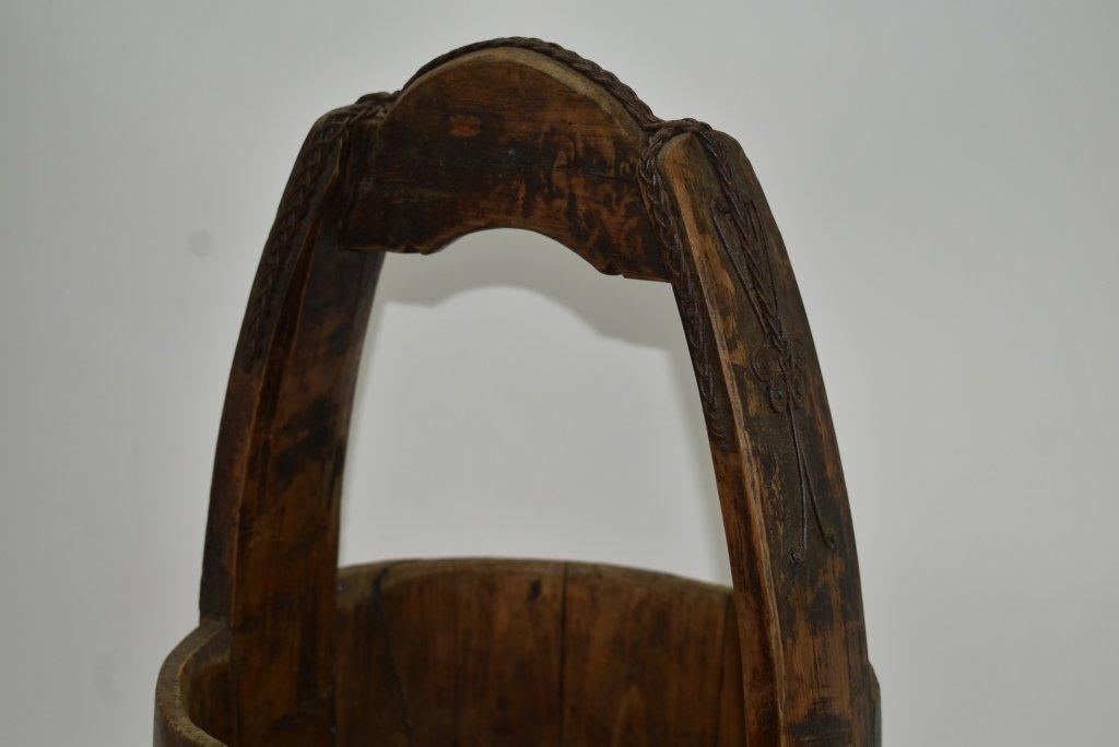 Antique Chinese Wooden Water Bucket