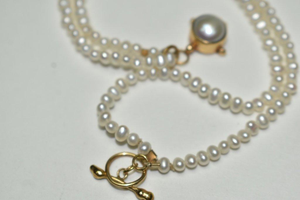 18k Gold And Pearl Necklace And Pendant