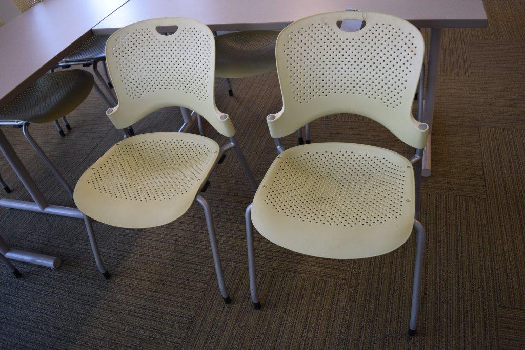 2 Yellow Herman Miller Caper Stack Chair's