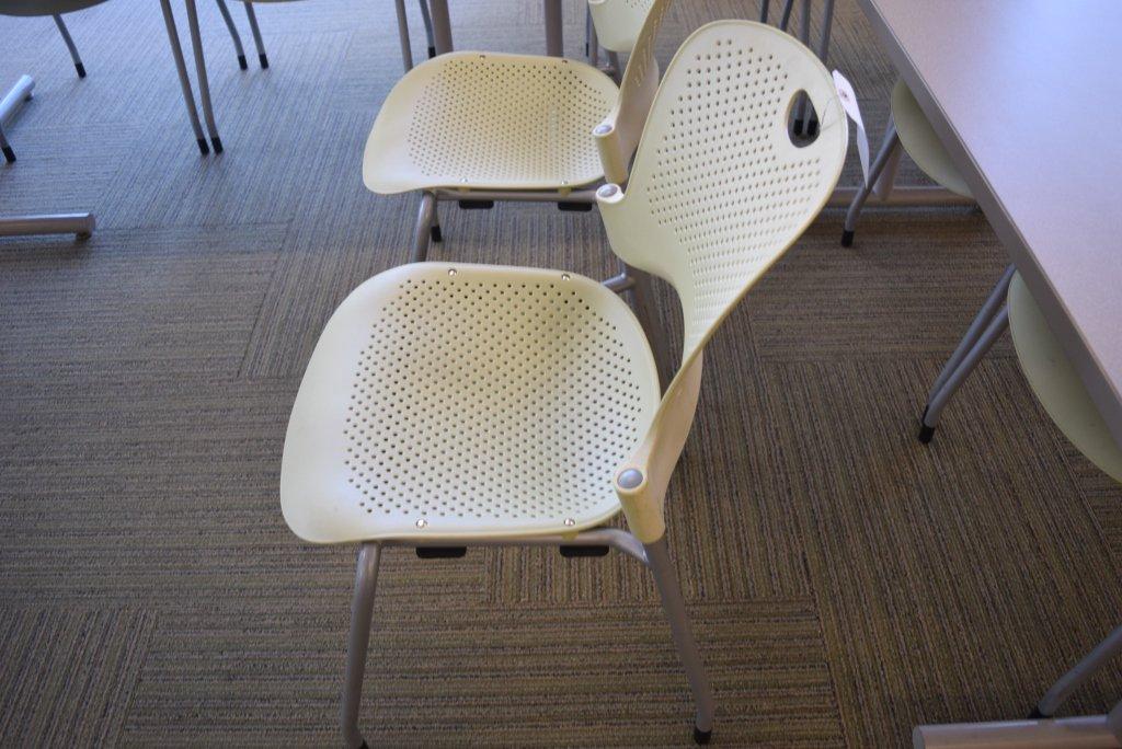 2 Yellow Herman Miller Caper Stack Chair's