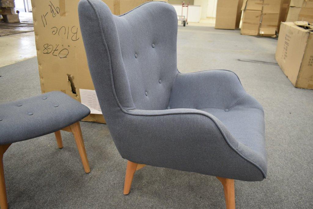 NEW Blue Divani Casa Modern Chair & Ottoman