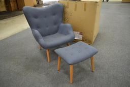 NEW Blue Divani Casa Modern Chair & Ottoman