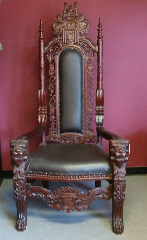 The Lord Raffles Lion Throne Leather  Armchair