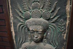 Large Vintage Framed Indian Goddess Relief