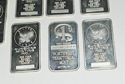 7  One Troy Ounce .999 Fine Silver Bars