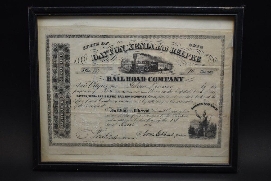 Antique Railroad Company Stock Certificate