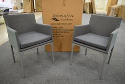 2 NEW Renava Outdoor Cyan Modern Patio Chairs