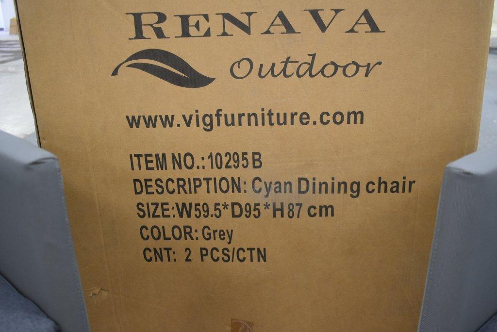 2 NEW Renava Outdoor Cyan Modern Patio Chairs