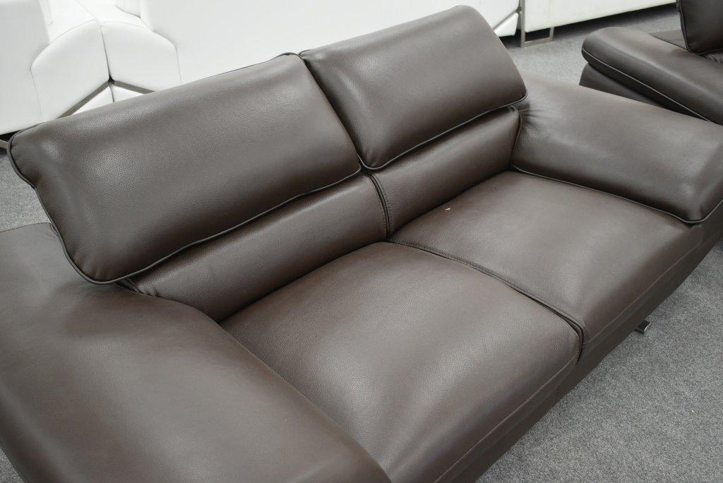 NEW Modern Brown Leather Sofa And Chair