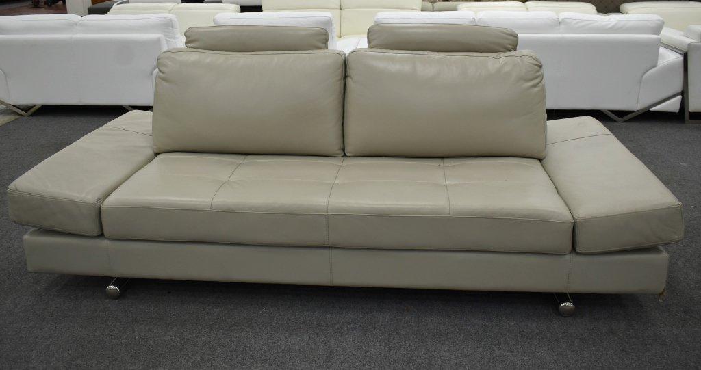 NEW Modern Beige Leather Sofa Bed