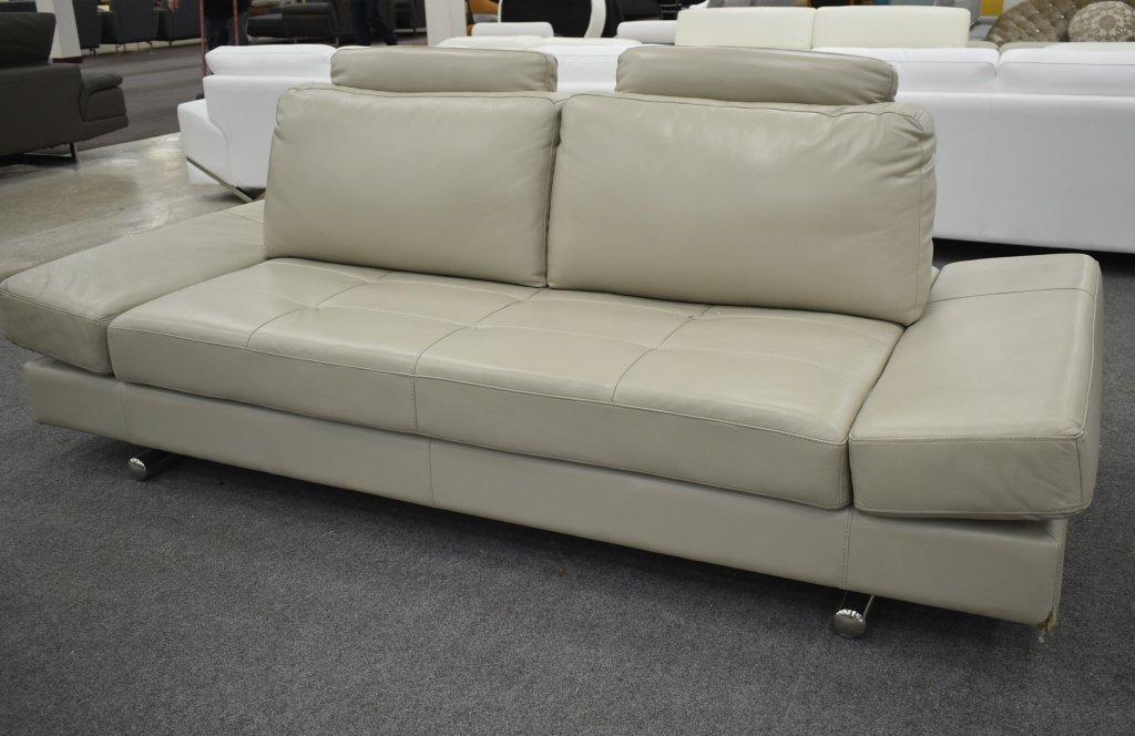 NEW Modern Beige Leather Sofa Bed