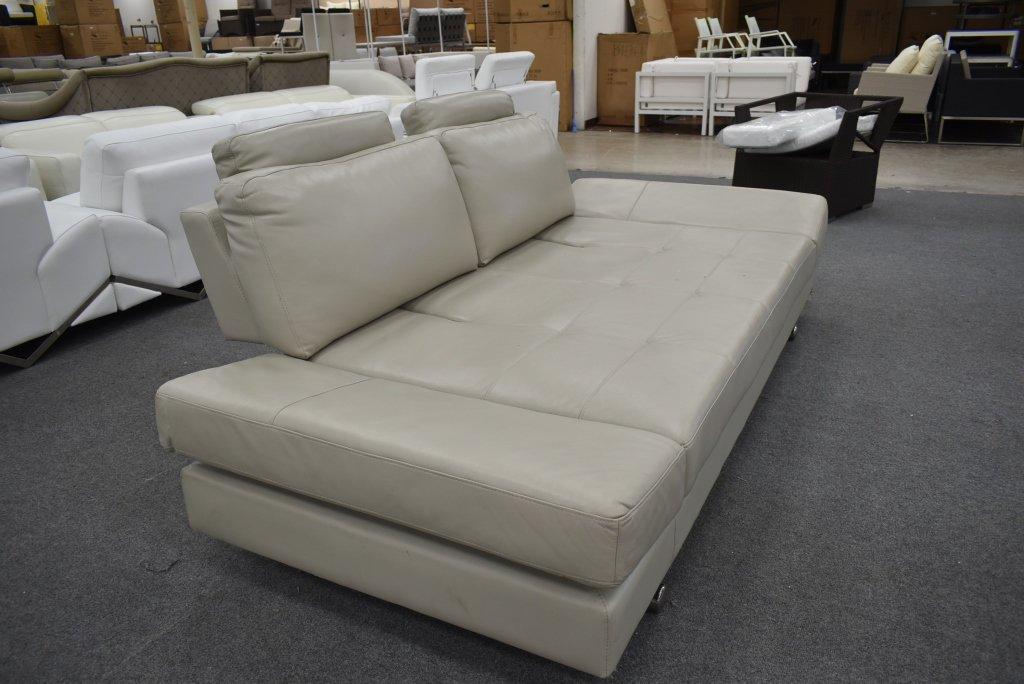 NEW Modern Beige Leather Sofa Bed